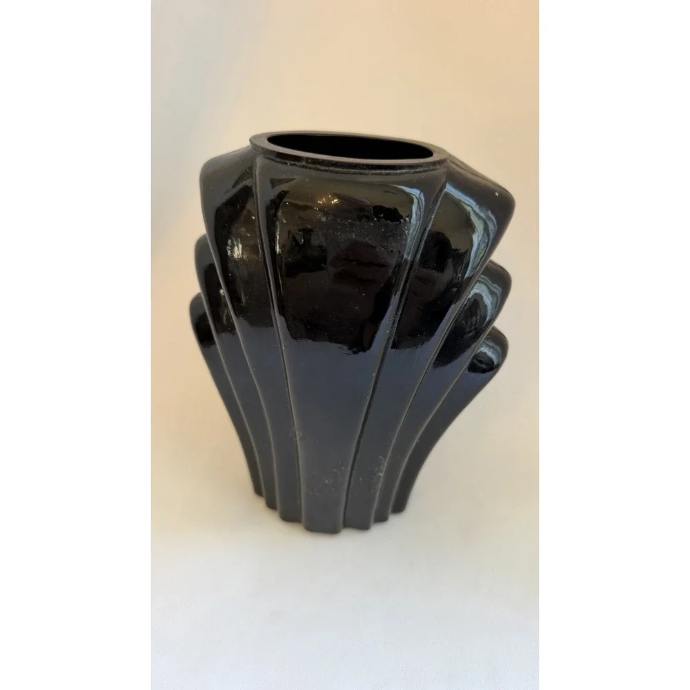 Vintage MCM, Art Deco, Black Ceramic/Porcelain 7